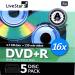 LiveStar DVD+R disc 4.7 GB, 16x, 5 pcs. individual paper sleeve