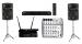 Set: two powered speaker systems - 400W, wireless microphone, DVD player, mixer, stands, cable set